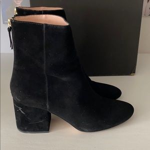 High ankle suede bootie